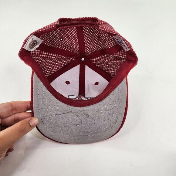 VTG Colorado Avalanche Logo Athletic Board Hook Loop Hat Cap RARE Red Hats - Picture 8 of 12